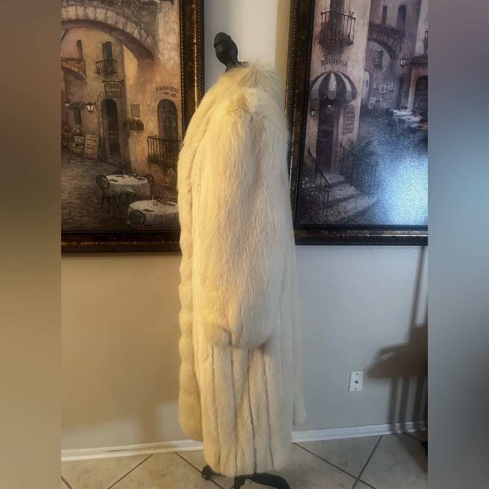 Rare Bloomingdale’s Mink & Fox Fur Full-Length Coat Luxury Ivory Opera Coat 46” - Picture 8 of 13